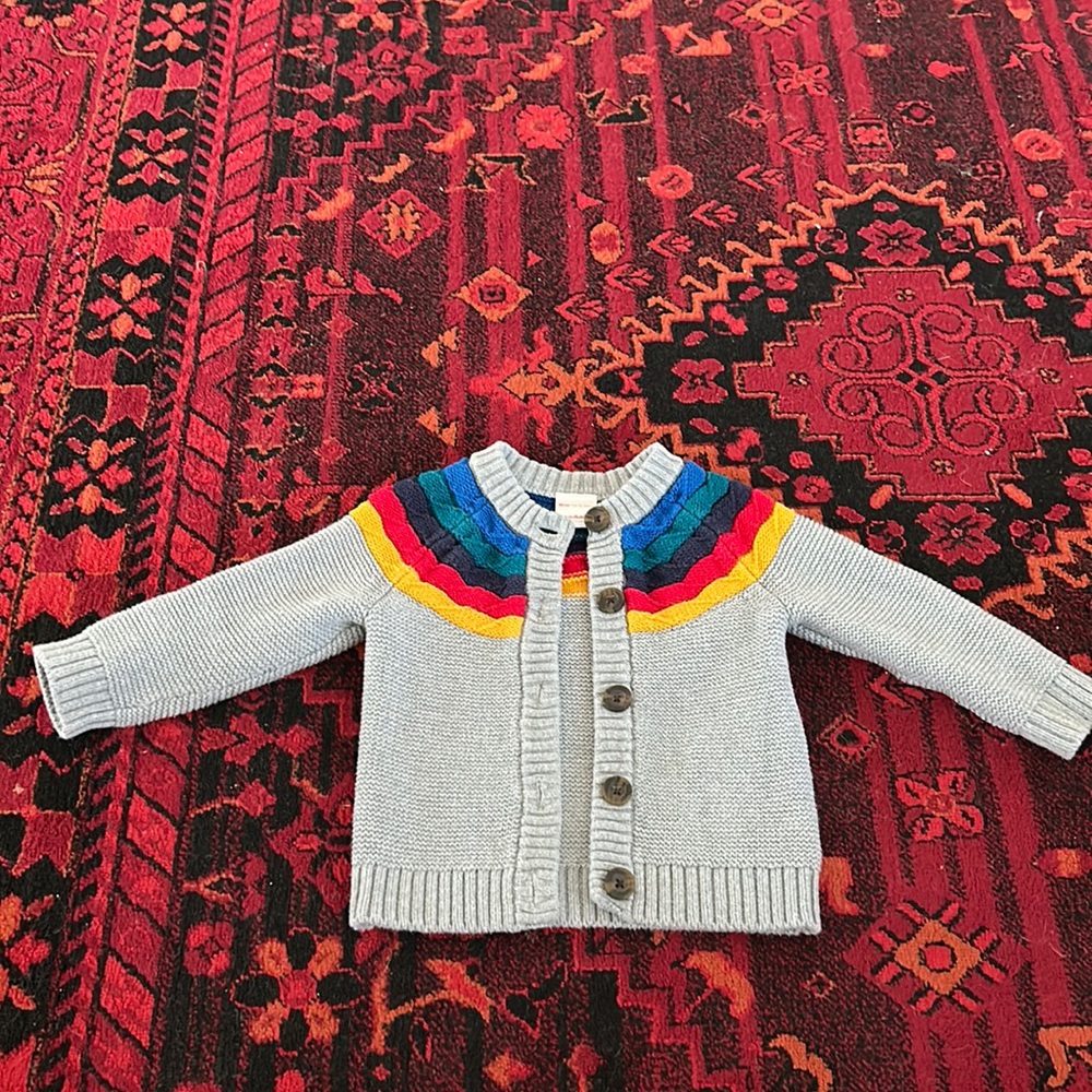 18-24 month knit rainbow cardigan